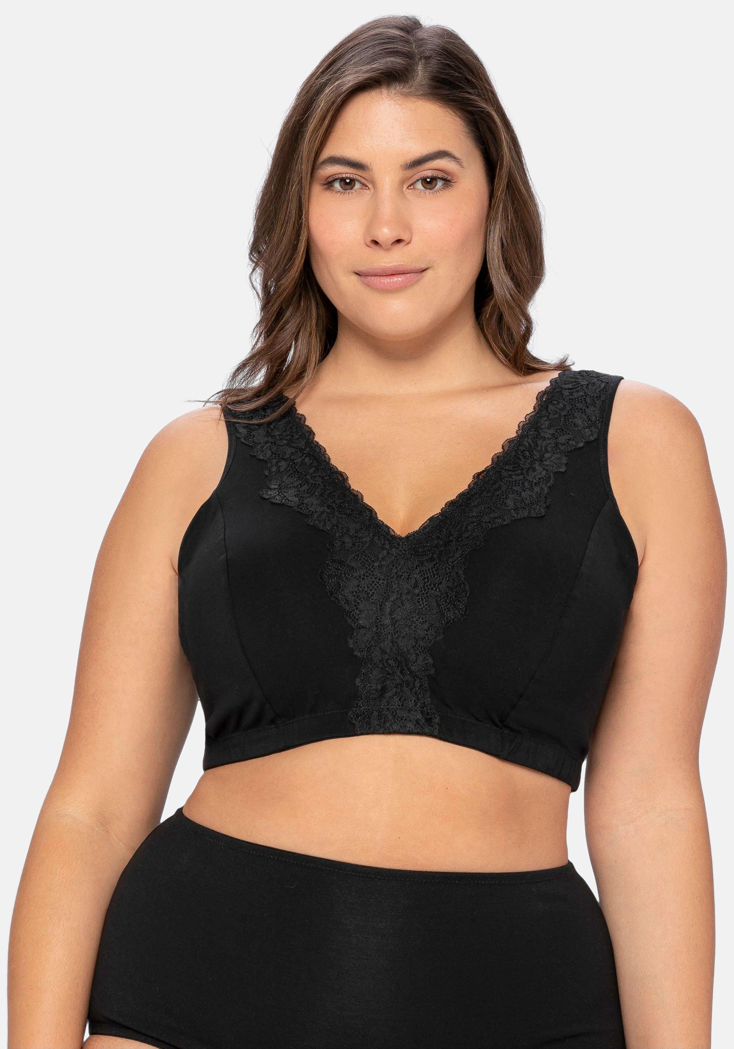 BH ohne Bügel in Bustier-Form, mit Spitzenborte