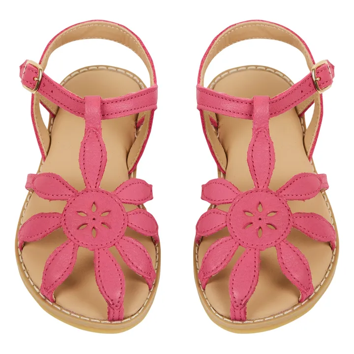 Emile et Ida Sandales Cuir Fleur | Rose