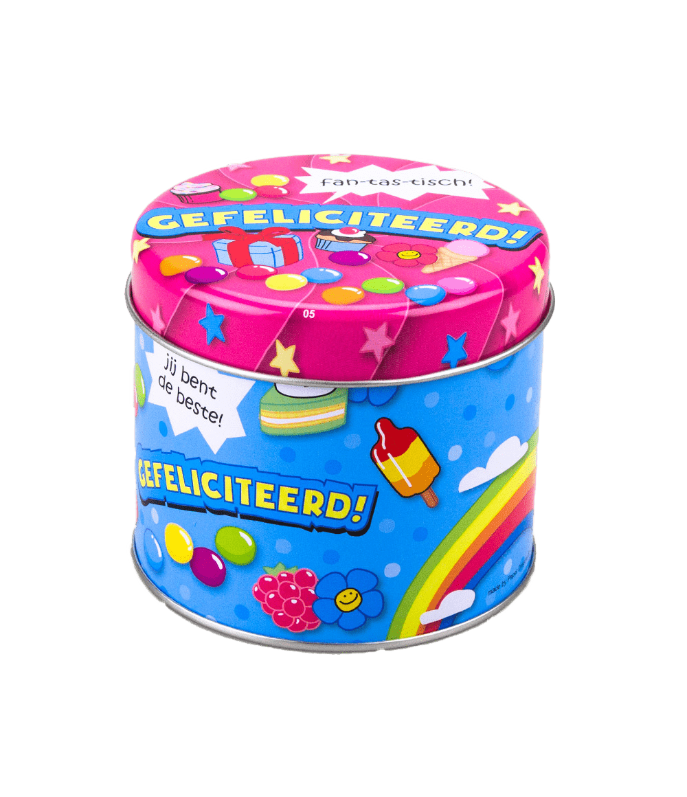 Snoepblik Gefeliciteerd 9cm