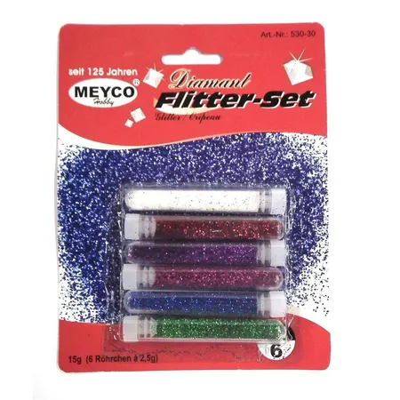 Meyco Diamantflitterset in 5 Farben, 15g