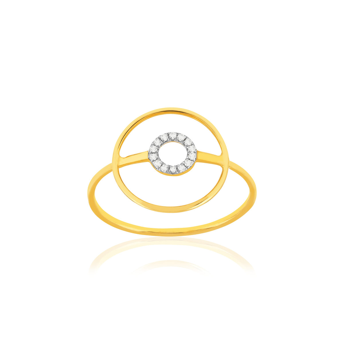 Bague or 375 jaune diamants
