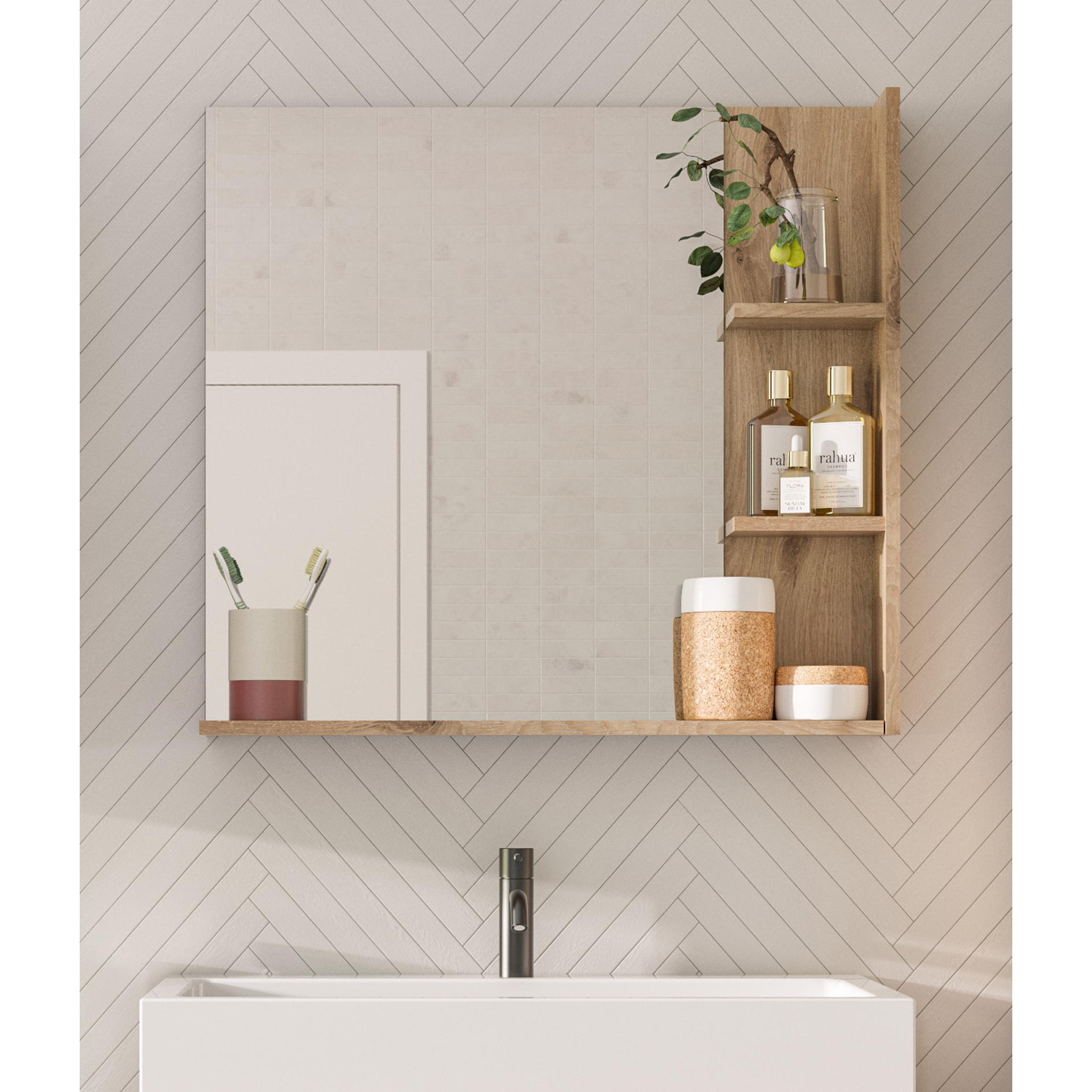 Spiegel MASON - Nox Oak - 79x73 cm