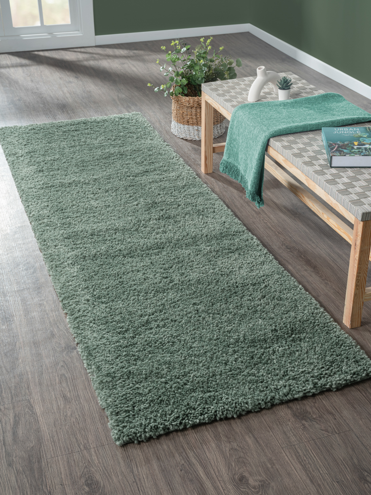 Teppich MY SHAGGY - hellgrün - 80x250 cm