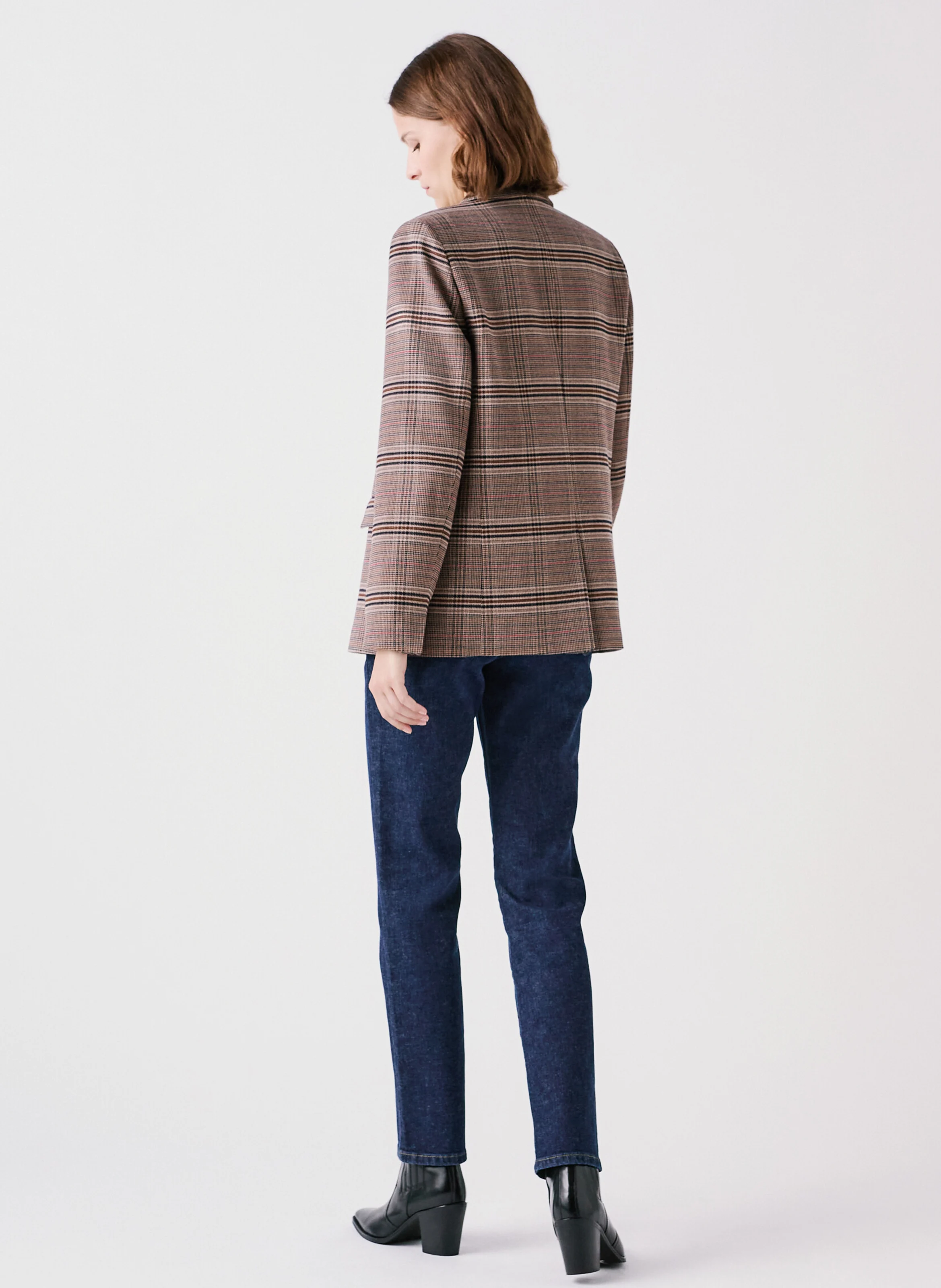 VENEZIANA - Veste droite à carreaux | Marron