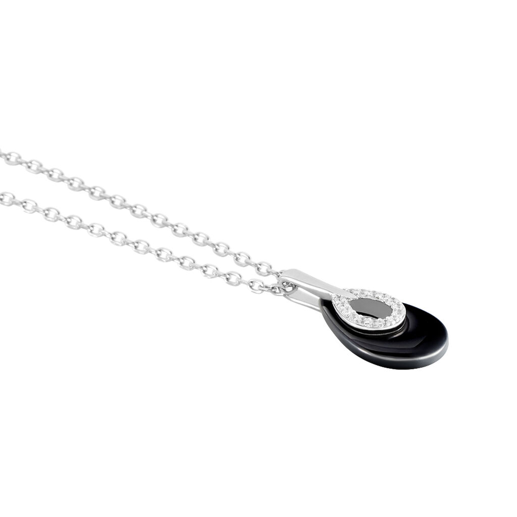 Collier Héléane Argent Blanc Céramique Et Oxyde De Zirconium