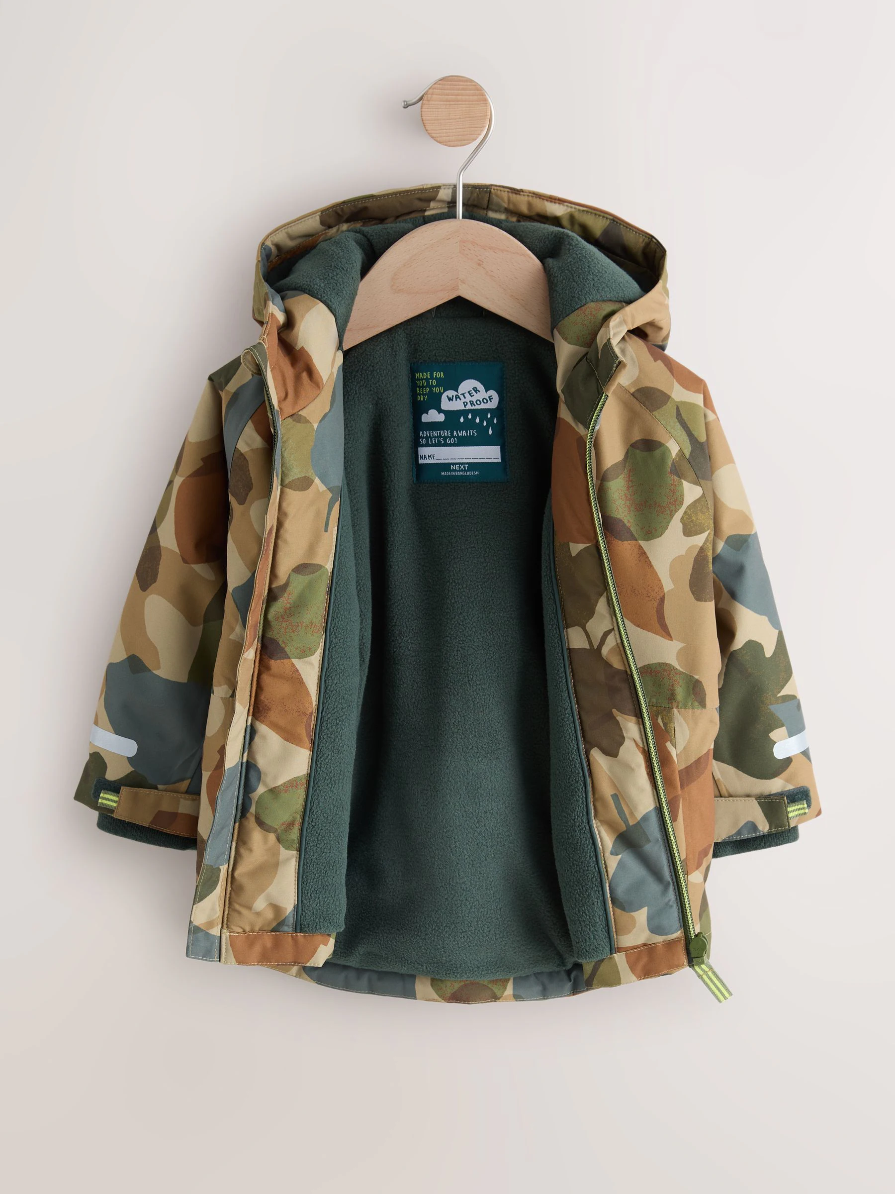 Kaki camouflage - Waterdichte warme gewatteerde jas (3 mnd - 7 jr)