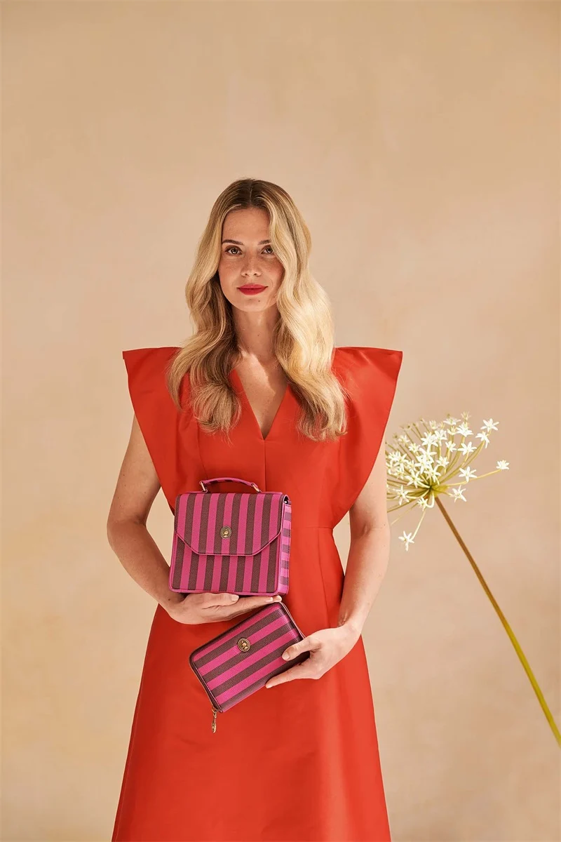 Pip Studio Frances Cross Body Bag Small Stripe Pink