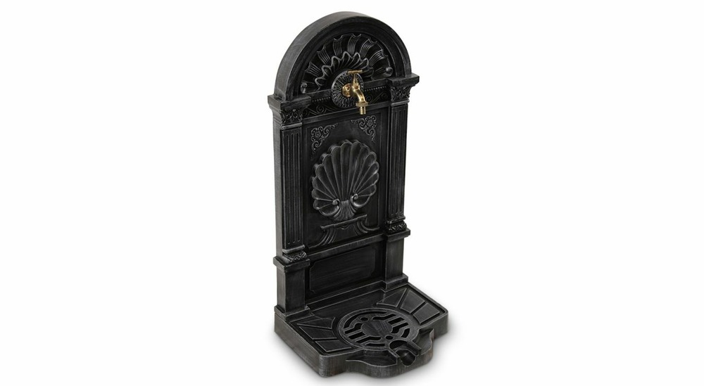 Fontaine de jardin aluminium gris 39x33x82.5cm