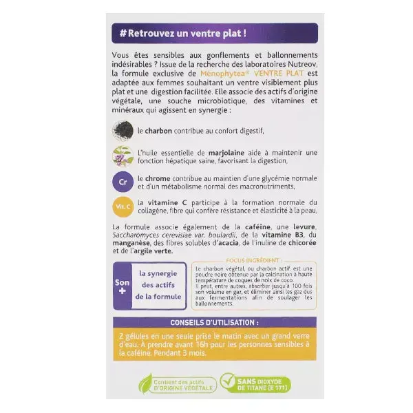 Nutreov Physcience Menophytea Silhouette Ventre Plat 30 comprimés