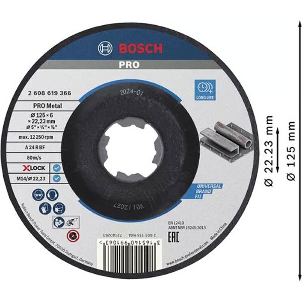 SLIPESKIVE BOSCH PRO XLOCK 125X6MM
