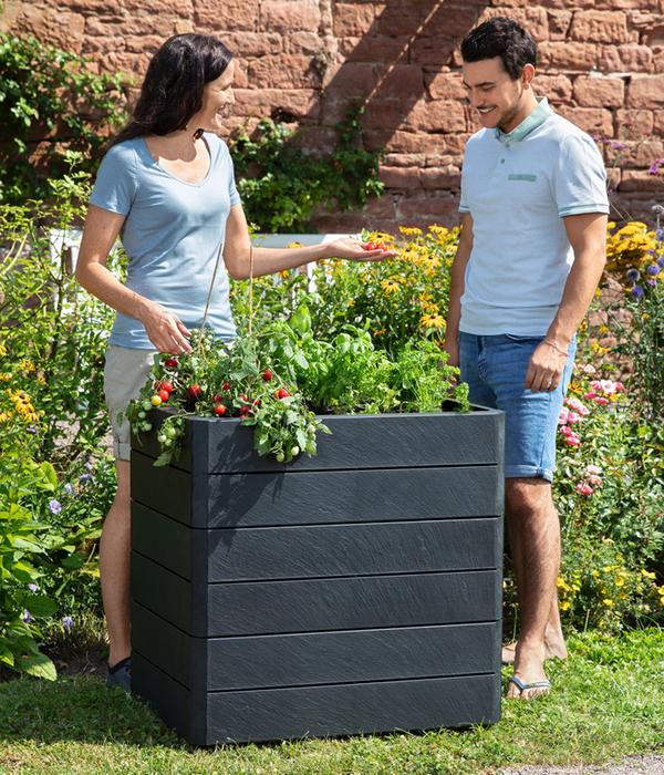 Garantia Kunststoff-Hochbeet Ergo Quadro Stone