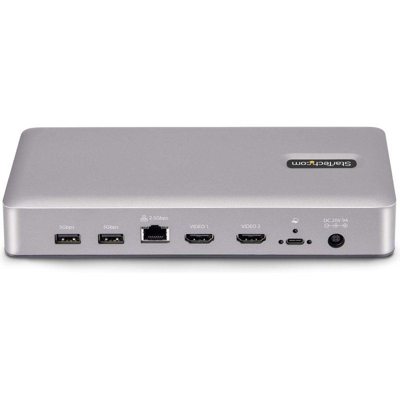 StarTech.com Station d'Accueil USB4 à 2 Écrans, Double HDMI 4K 120 Hz ou Simple HDMI 8K 60 Hz, Recharge de PC 100W, 2,5 GbE, Dock Multi-Écrans USB-C, Sans Pilote