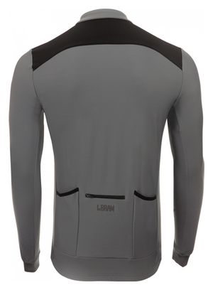 Maillot Manches Longues Gravel LeBram Parpaillon Gris Coupe Ajustée