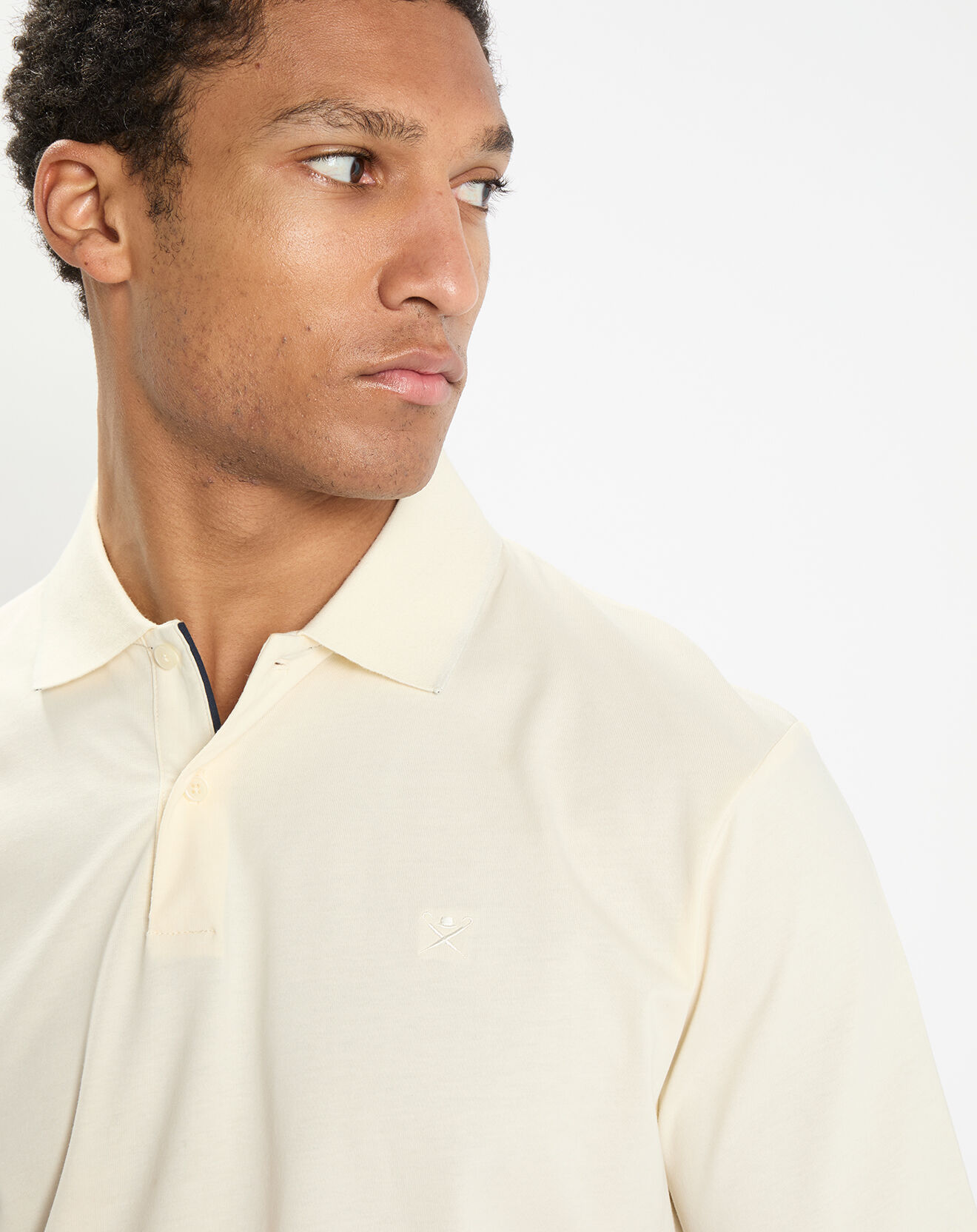 Hackett London Polo en Jersey Regular Fit uni Smart écru
