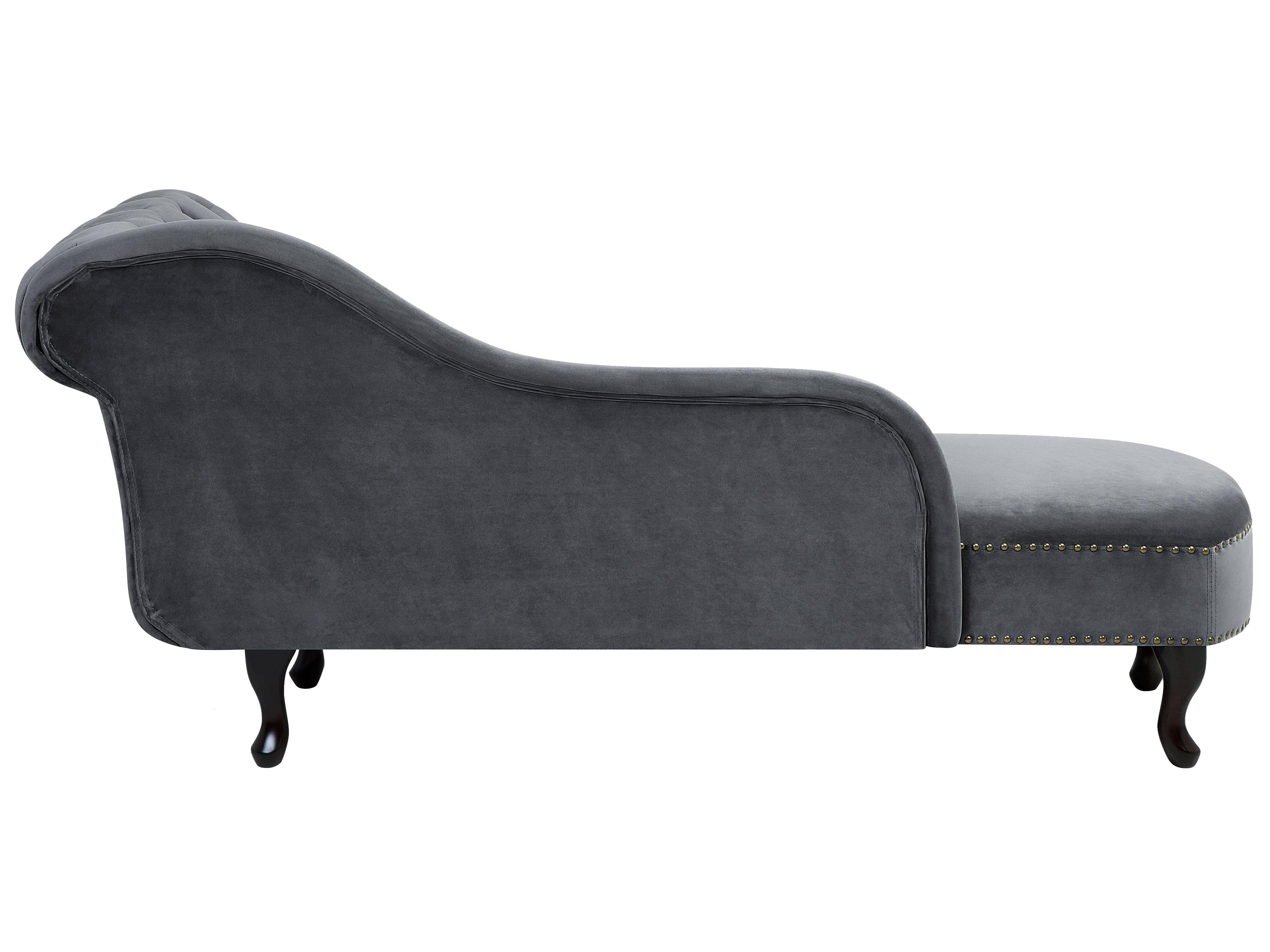 Rechtszijdige chaise longue NIMES Fluweel Grijs