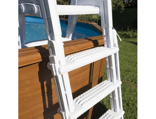 GRE POOLS - Échelle de sécurité moulé avec plateforme pour piscine de ha...