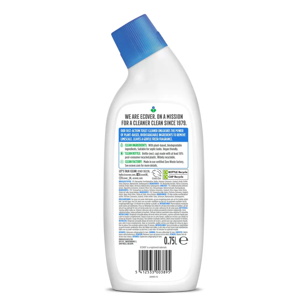 Ecover toiletrens ocean - 750 ml.