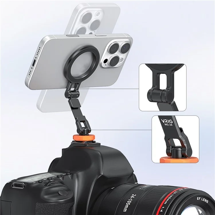 Magnetische Smartphone Halterung aus Metall mit MagSafe-Kompatibilität / Dual-Achsen Rotation - Schwarz