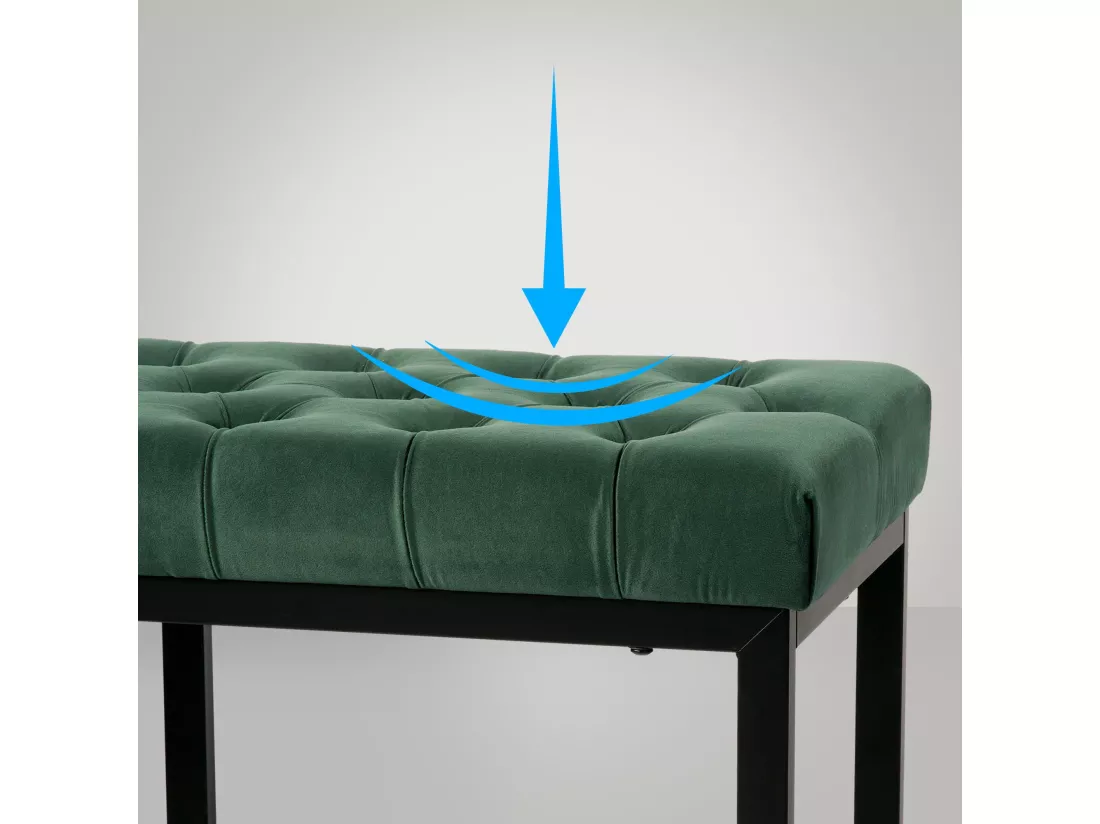 Banquette - Velours & Métal noir mat - Vert - Polson