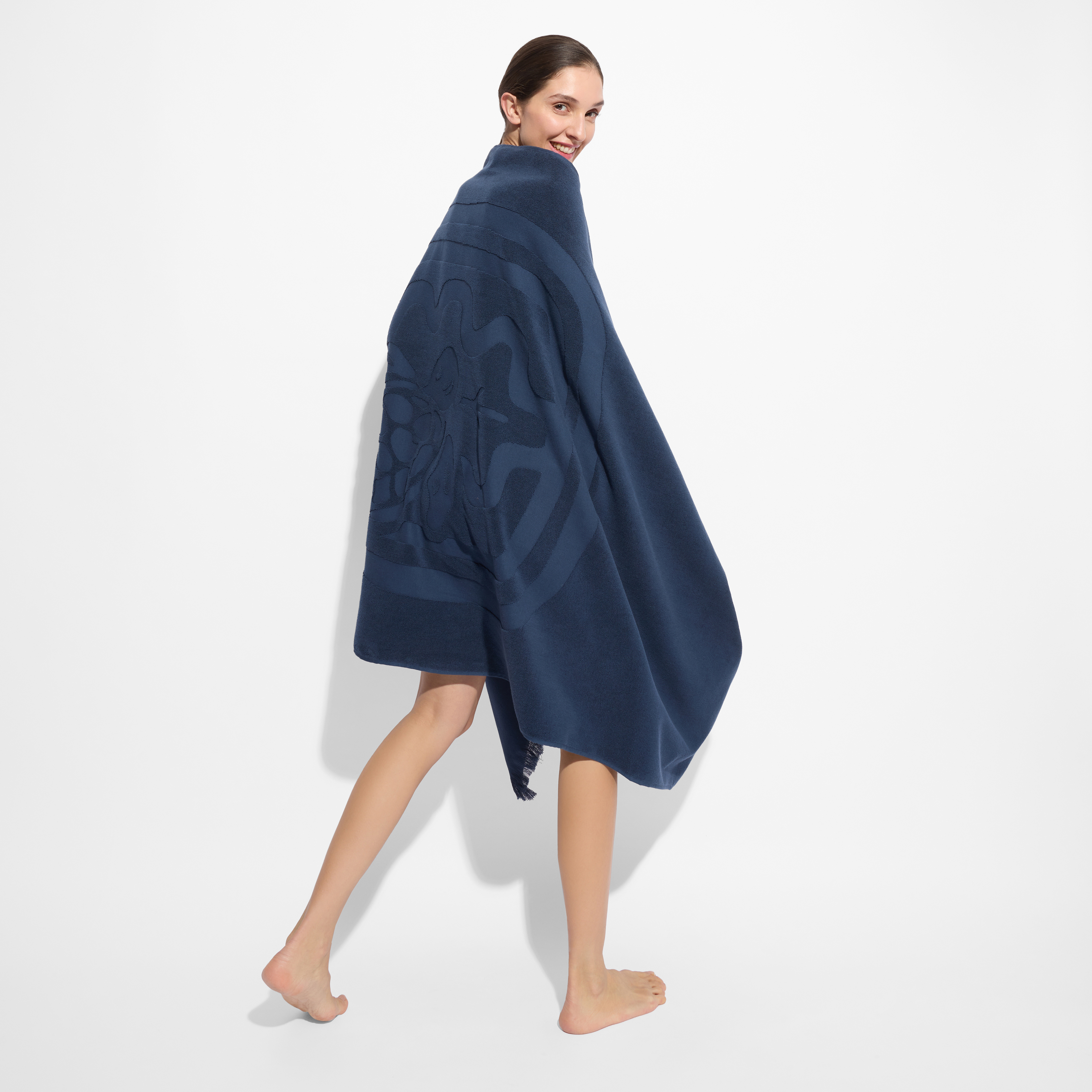 Serviette de Plage Fouta Unie en Coton Biologique - Vilebrequin x Ines de la Fressange