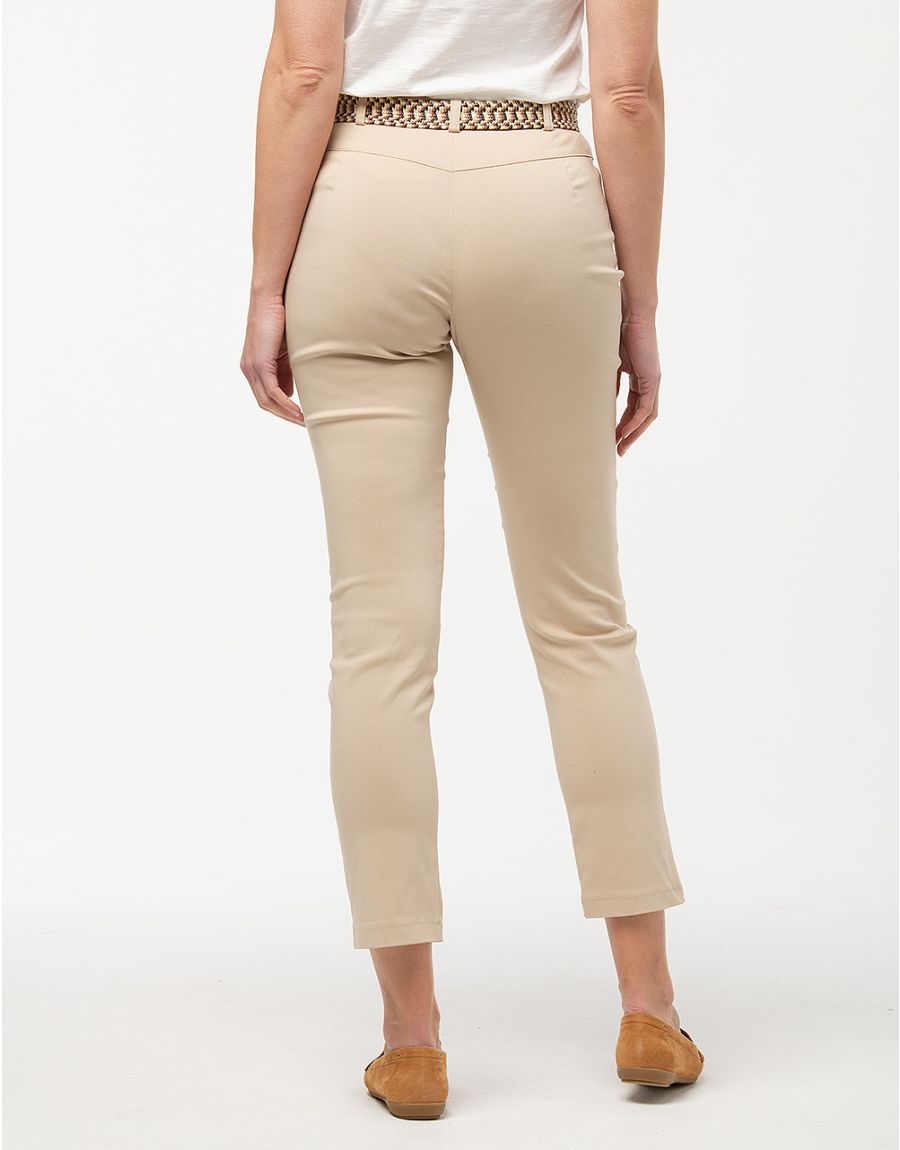 Pantalon slim 7/8e beige