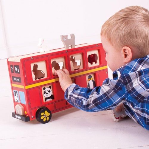 Bigjigs rode vormenbus