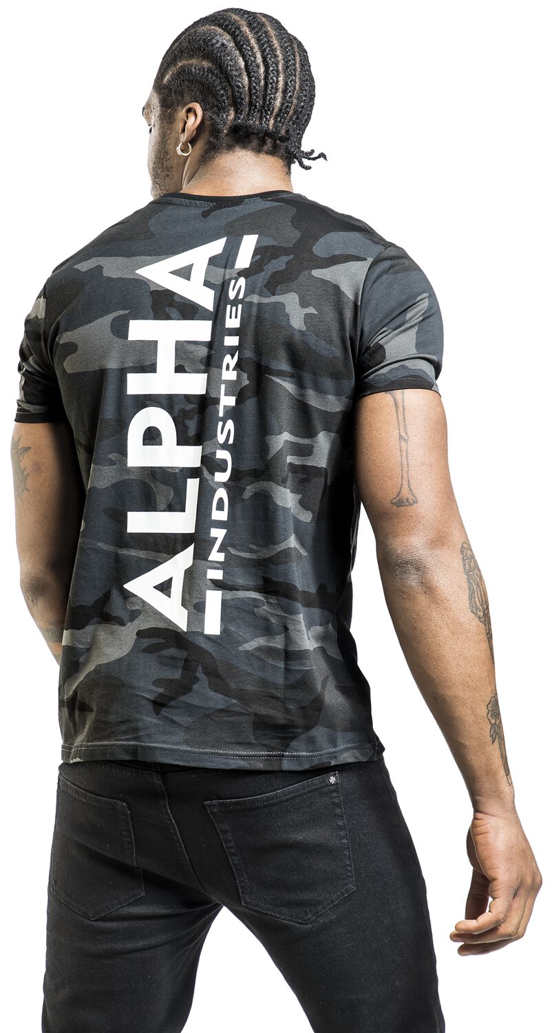 T-SHIRT CAMOUFLAGE IMPRIMÉ DOS | Alpha Industries T-Shirt Manches courtes