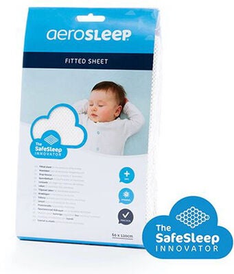 AeroMoov SafeSleep Stretchlaken 60x110 cm til Reiseseng, Hvitt