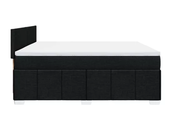 Sommier à lattes de lit avec matelas Noir 180x200 cm Tissu