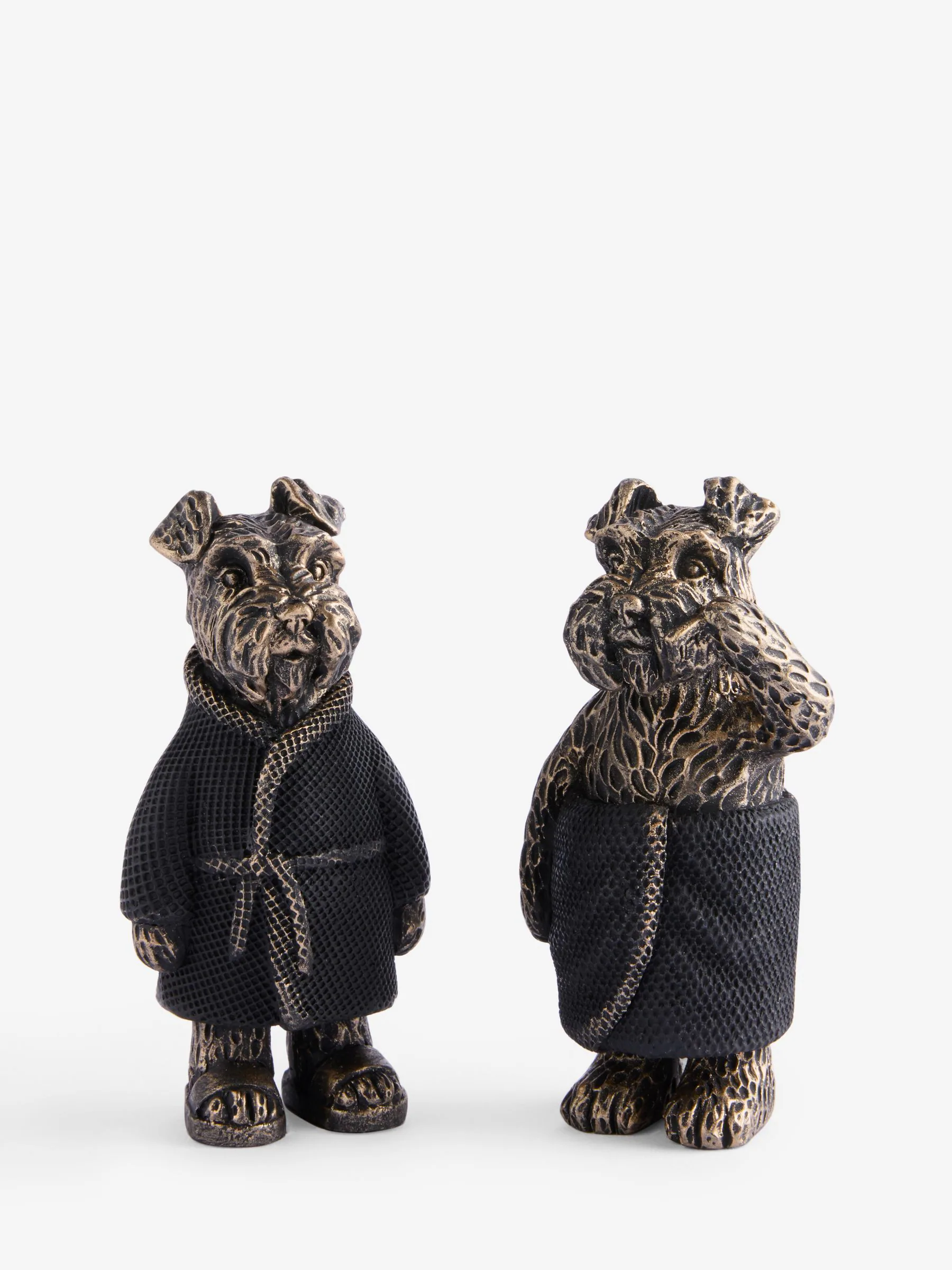 Set of 2 Wilson the Schnauzer Bathroom Ornaments