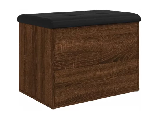 Banc de rangement chêne marron 62x42x45 cm bois d'ingénierie