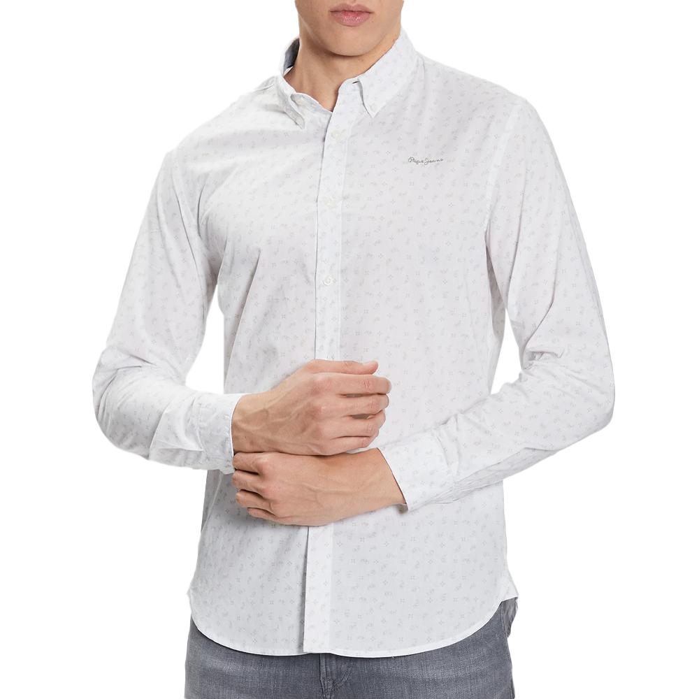Pepe jeans Chemise Blanche/Vert à Motfs Homme Pepe Jeans Cuxton
