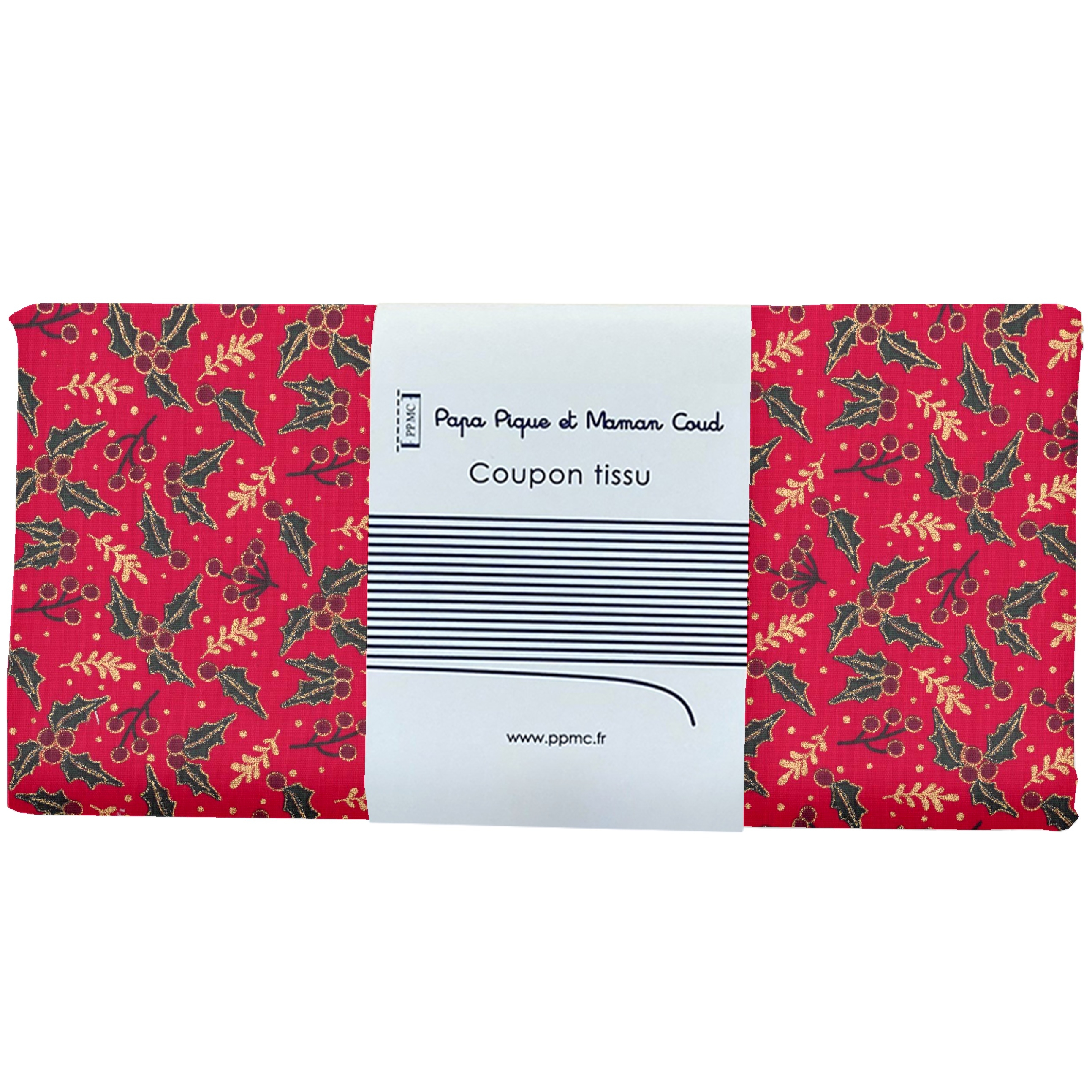 Coupon Tissu 50 Cm Ex2252 Houx Rouge