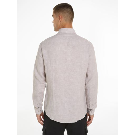 Calvin Klein Solid Hør Skjorte, Atmosphere, 45