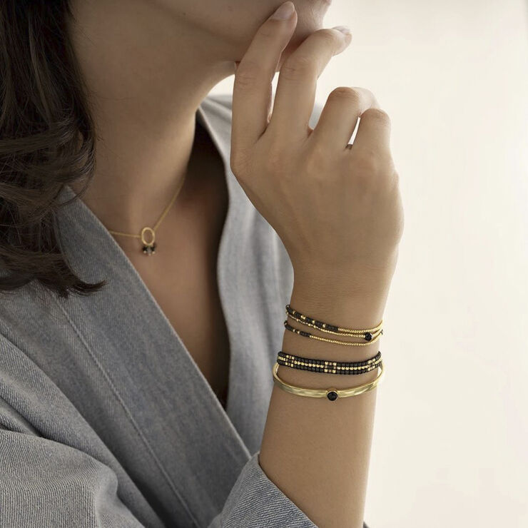 A Beautiful Story Sensation Black Onyx Bracelet GC Gold