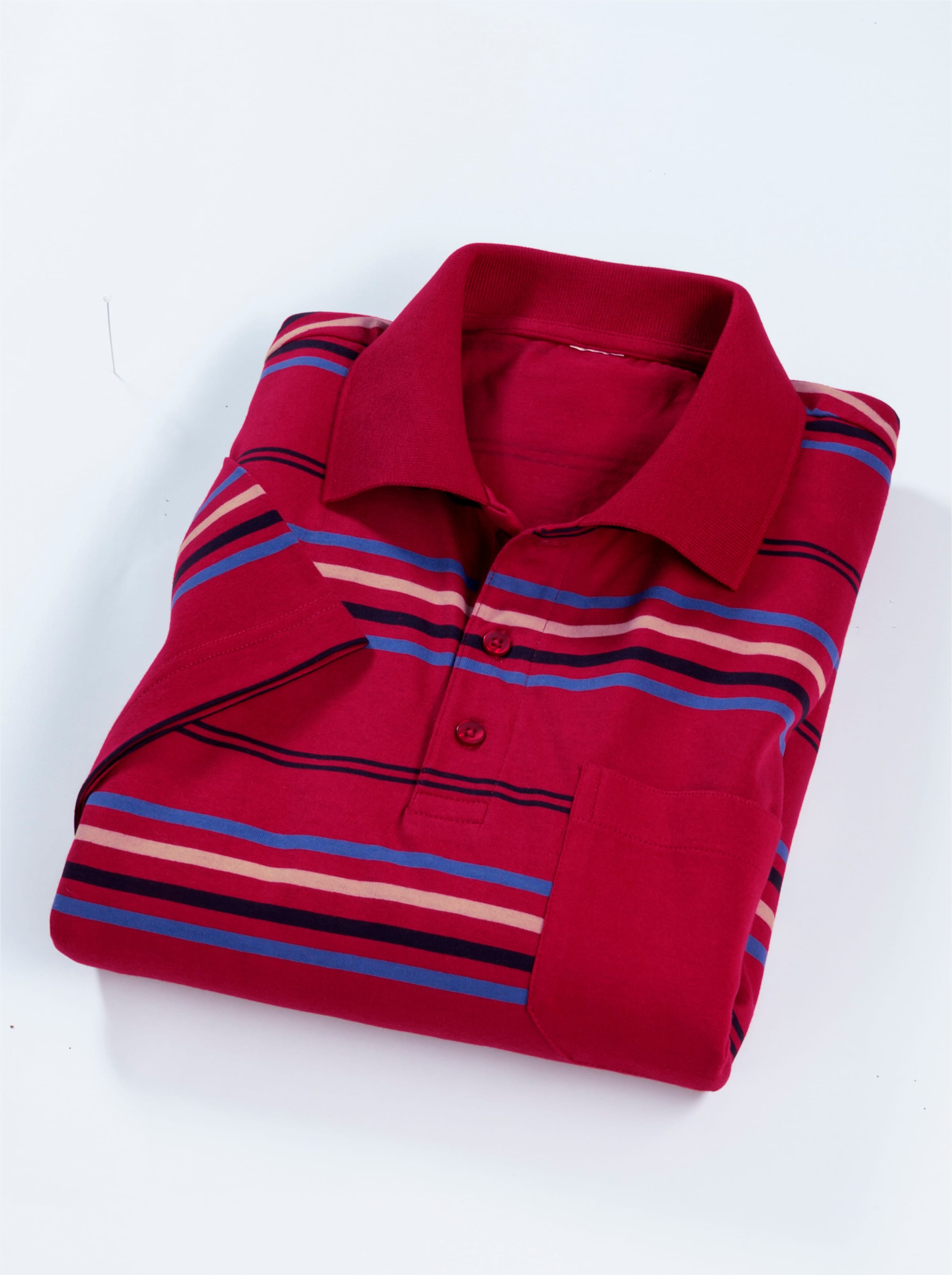 Poloshirt in kirsche-gestreift
