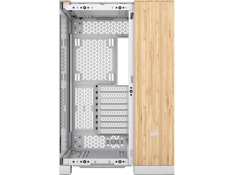Corsair PC-Gehäuse 6500X Weiss/Bambus Mid-Tower PC-Case mit Zwei-Kammer-Design und herausragendem Luftstrom