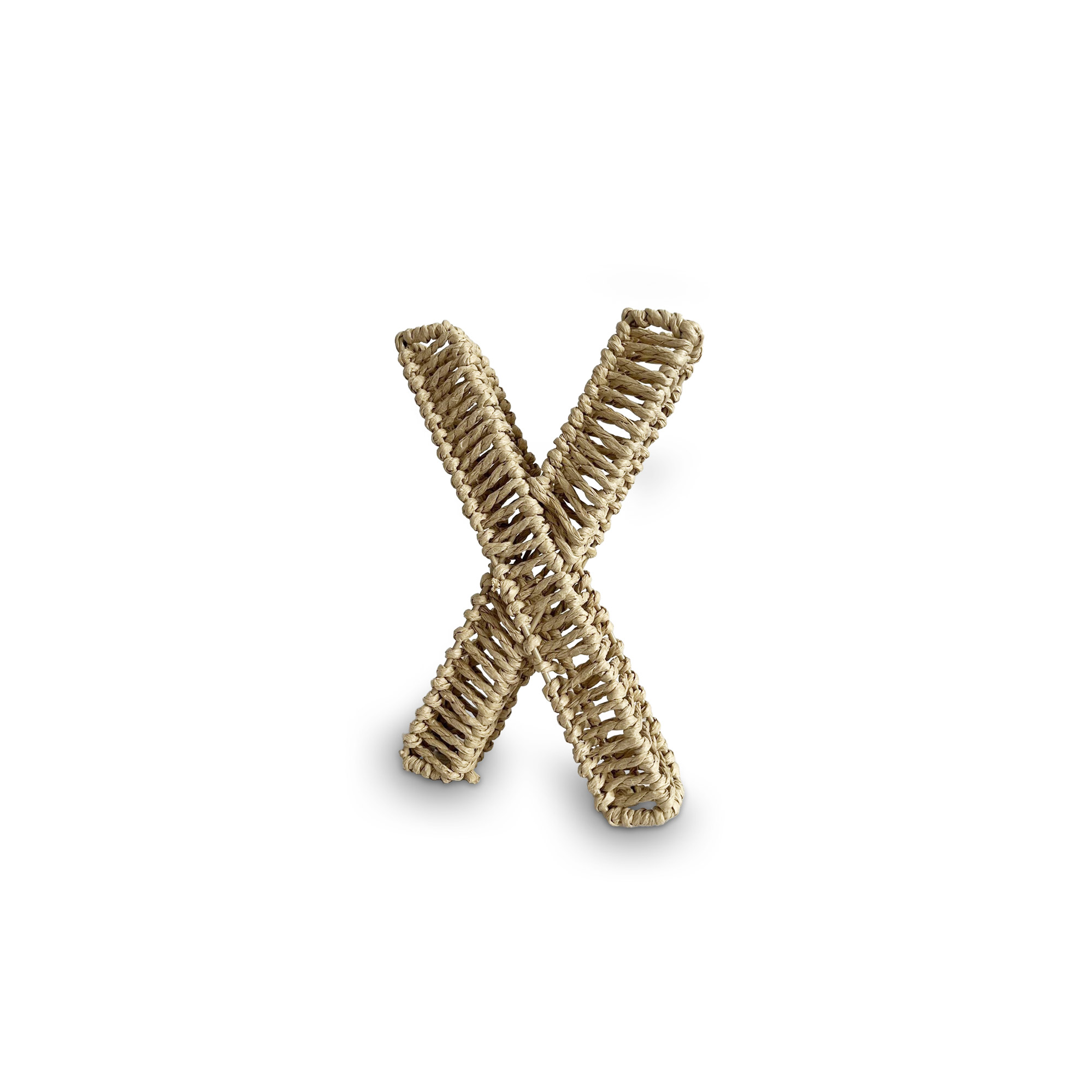 Buchstabe 'X' aus Papiergeflecht, braun, H 20,5 cm, B 12,5 cm, L 3,5 cm von fischer's lagerhaus