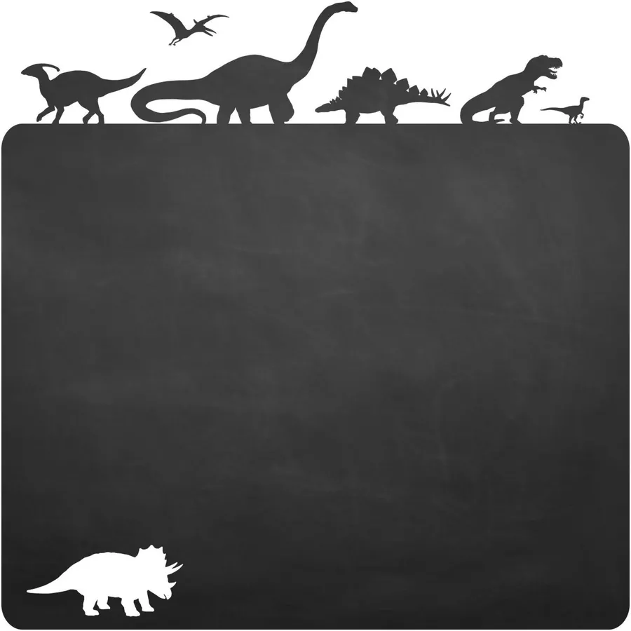 Nikima Wandtattoo 020 Dinosaurier - selbstklebende Tafelfolie Kreidefolie inkl. 3 Stück Kreide schwarz
