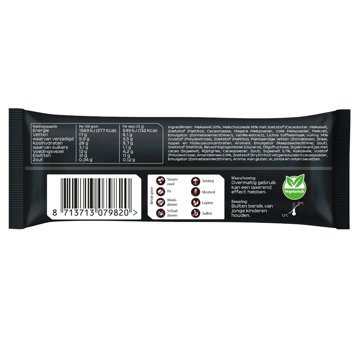 High Protein reep Crunchy Amandel Toffee 35g