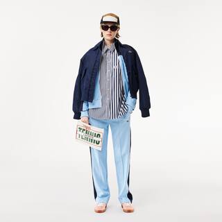 Chemise rayée en popeline de coton Chemises & Hauts - Bleu - Lacoste - Femme