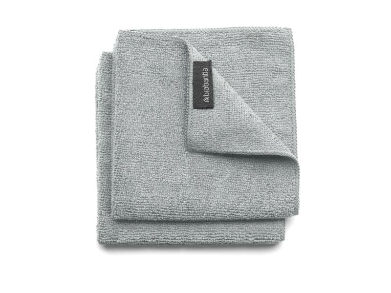 Brabantia Mikrofaser-Reinigungstuch 2 Stück, Mid Grey Mikrofaser-Reinigungstuch aus Mikrofaser
