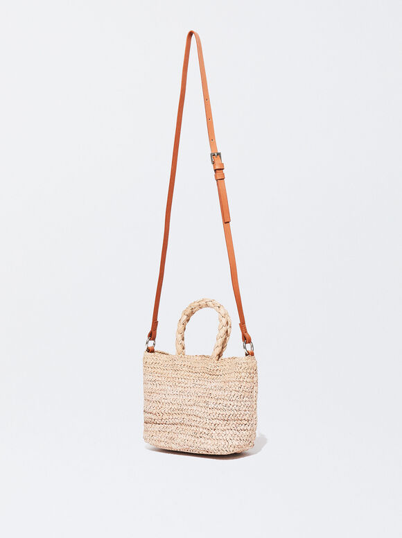 Bolso Mini De Paja Pulpo - Violeta