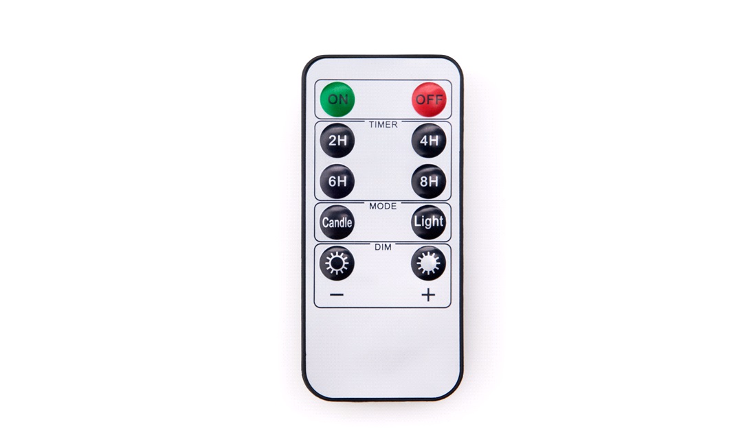 Fyrfadslys, LED, m/fjernbetjening, 4 stk