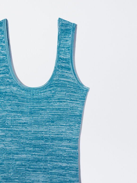 Vestido de malha ajustado - Azul