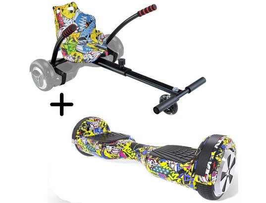 URBANGLIDE - Pack hoverboard 65s + kart pilot roues 6,5 550w 4ah longueur...