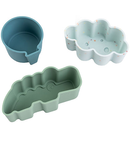 Done by Deer Silikonformen - 3er-Pack - Happy Clouds - Blau