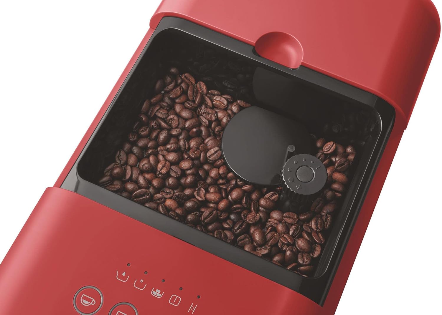 Smeg, Kaffeevollautomat mit Dampffunktion BCC02RDMEU, Dampfdüse, integriertes Mahlwerk, Thermoblocksystem, 1,4 l Tank, 19 Bar Pumpendruck, Kompaktmessungen, 1350W, Rot