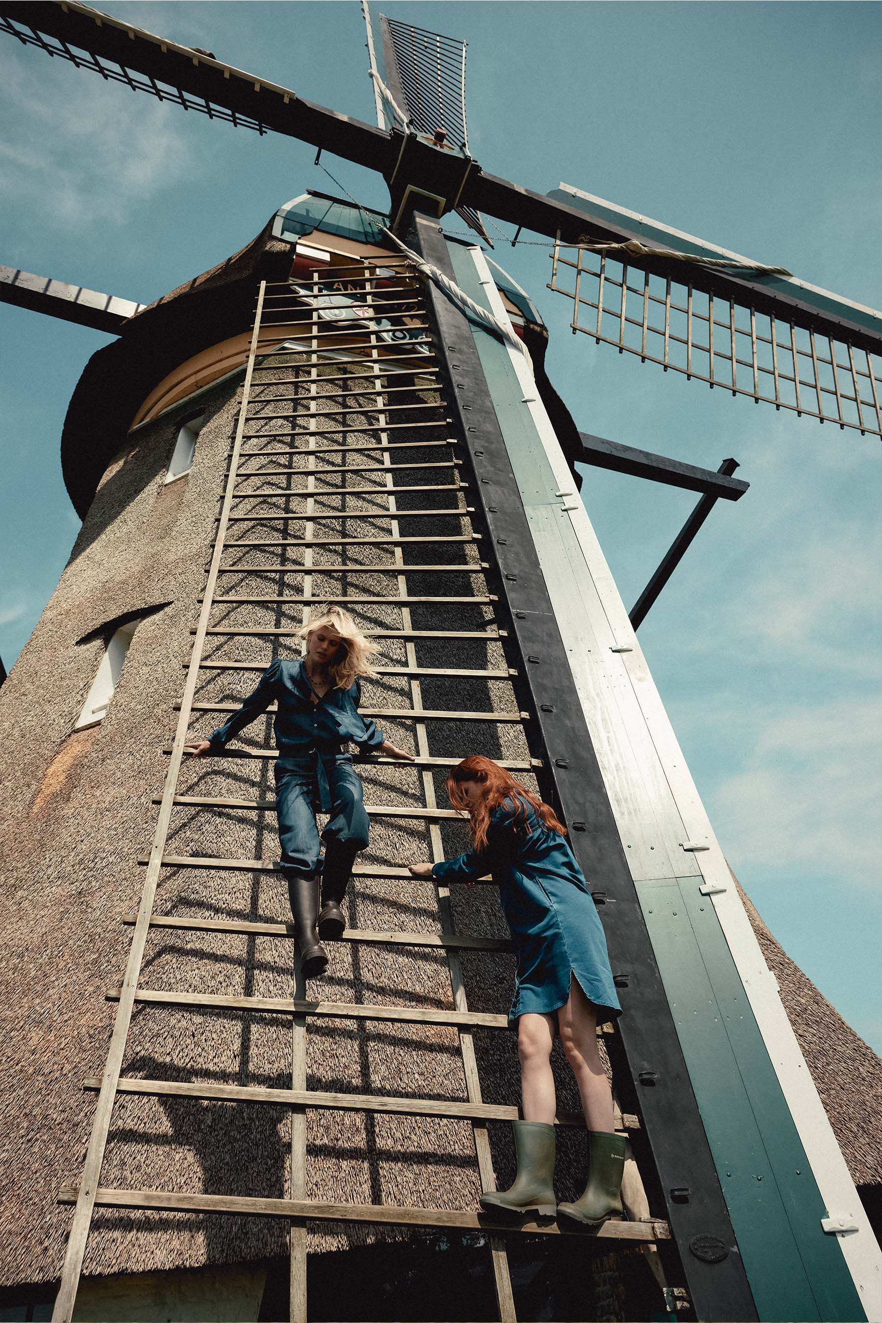 jurk van jogger denim stof