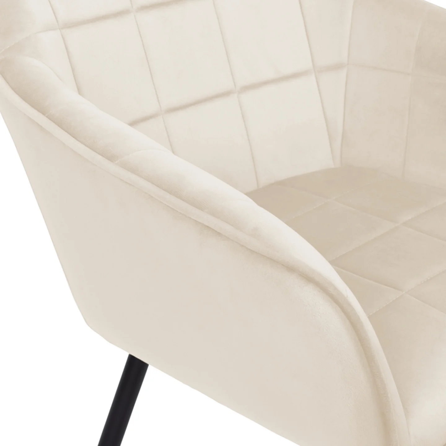 Lot de 2 chaises de salle à manger, fauteuils de table MADY en velours beige